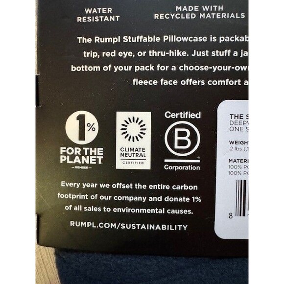 Rumpl The Stuffable Pillowcase BRAND NEW IN PACKAGING Deepwater Blue - Picture 6 of 7